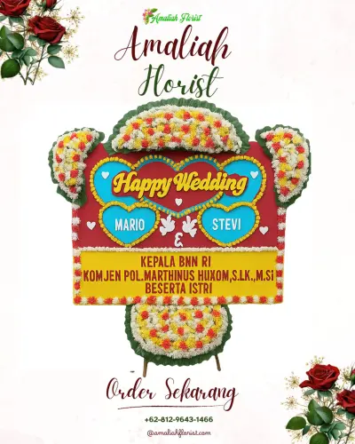 Karangan Papan Bunga Pernikahan di Ngabab